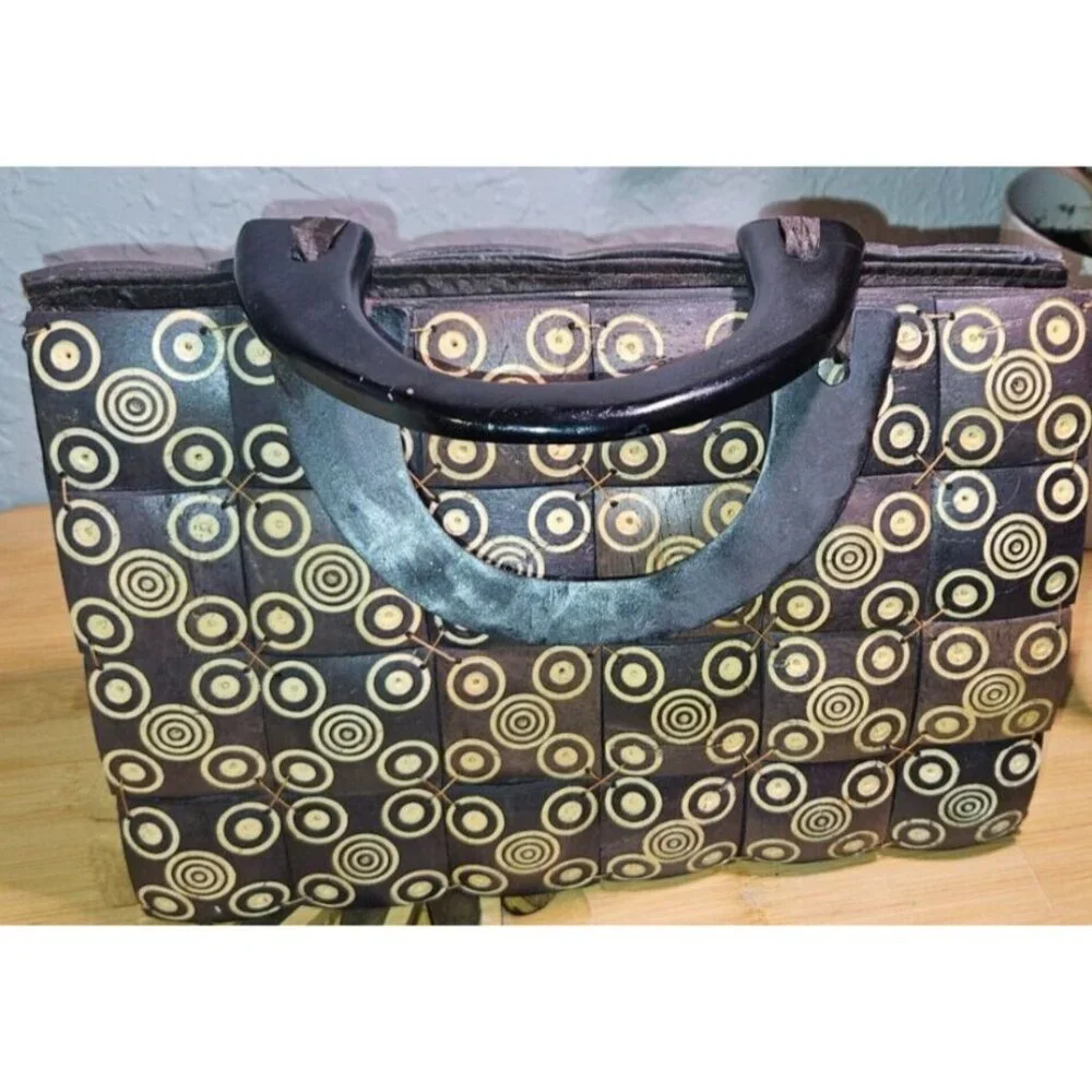Lot Of 2Purse Wooden‎ clutch Geometric Design